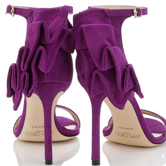 Jimmy Choo Hand-Pleated ‘Kerry’ Ruffled Sandals - Picture 4 of 8